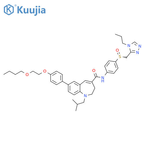 1H-1-Benzazepine-4-carboxamide,7-[4-(2-butoxyethoxy)phenyl]-2,3-dihydro-1-(2-methylpropyl)-N-[4-[(R)-[(4-propyl-4H-1,2,4-triazol-3-yl)methyl]sulfinyl]phenyl]- structure