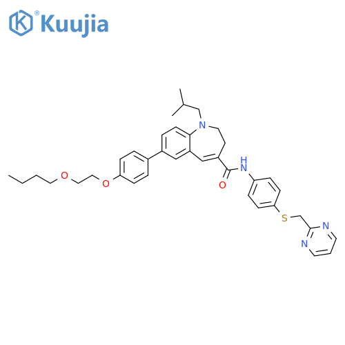 1H-1-Benzazepine-4-carboxamide,7-[4-(2-butoxyethoxy)phenyl]-2,3-dihydro-1-(2-methylpropyl)-N-[4-[(2-pyrimidinylmethyl)thio]phenyl]- structure