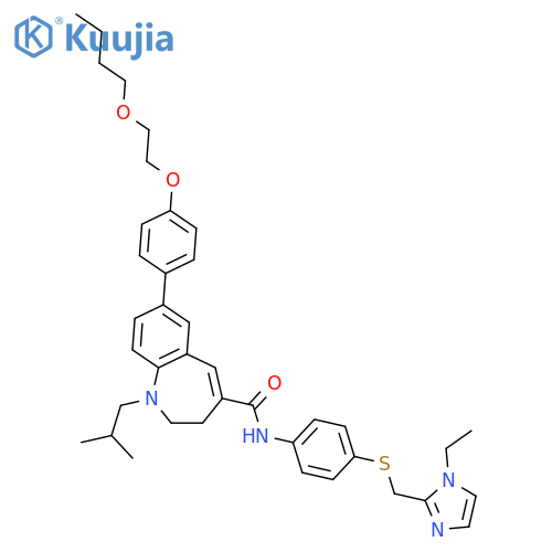 1H-1-Benzazepine-4-carboxamide,7-[4-(2-butoxyethoxy)phenyl]-N-[4-[[(1-ethyl-1H-imidazol-2-yl)methyl]thio]phenyl]-2,3-dihydro-1-(2-methylpropyl)- structure