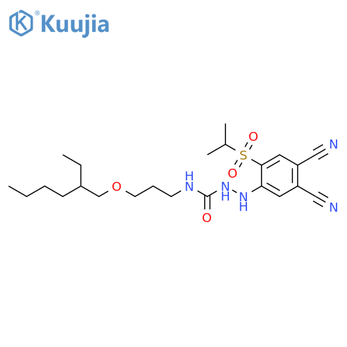 Hydrazinecarboxamide,2-[4,5-dicyano-2-[(1-methylethyl)sulfonyl]phenyl]-N-[3-[(2-ethylhexyl)oxy]propyl]- structure