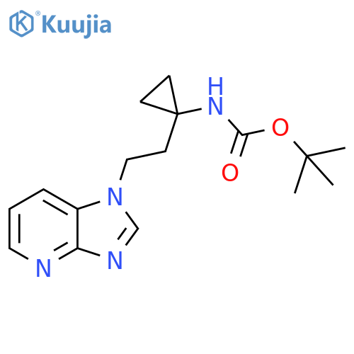 Carbamic acid, [1-[2-(1H-imidazo[4,5-b]pyridin-1-yl)ethyl]cyclopropyl]-,1,1-dimethylethyl ester structure