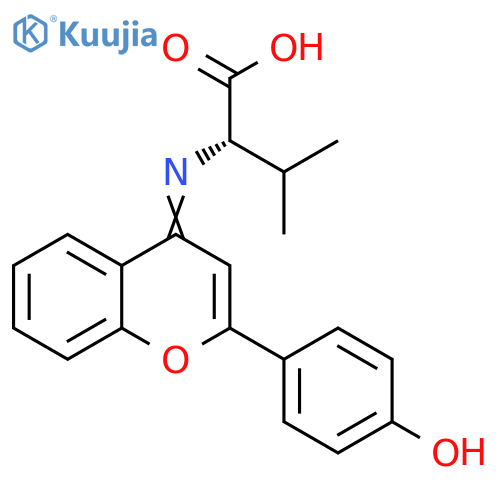 Valine, N-[2-(4-hydroxyphenyl)-4H-1-benzopyran-4-ylidene]- structure