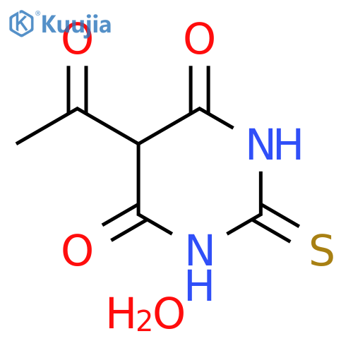 4,6(1H,5H)-Pyrimidinedione, 5-acetyldihydro-2-thioxo-, dihydrate structure