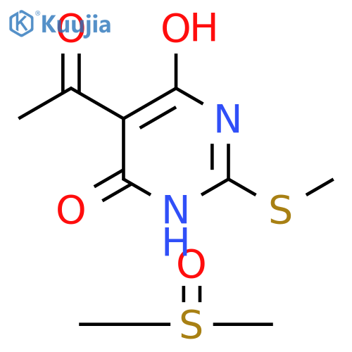 4(1H)-Pyrimidinone, 5-acetyl-6-hydroxy-2-(methylthio)-, compd. withsulfinylbis[methane] (1:1) structure