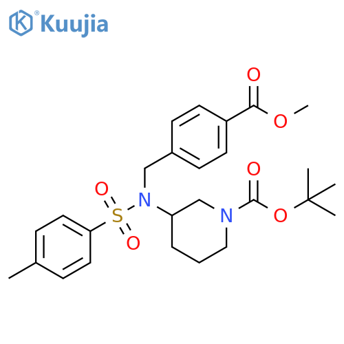1-Piperidinecarboxylic acid,3-[[[4-(methoxycarbonyl)phenyl]methyl][(4-methylphenyl)sulfonyl]amino]-,1,1-dimethylethyl ester structure