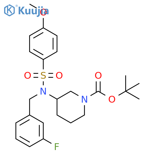 1-Piperidinecarboxylic acid,3-[[(3-fluorophenyl)methyl][(4-methoxyphenyl)sulfonyl]amino]-,1,1-dimethylethyl ester structure