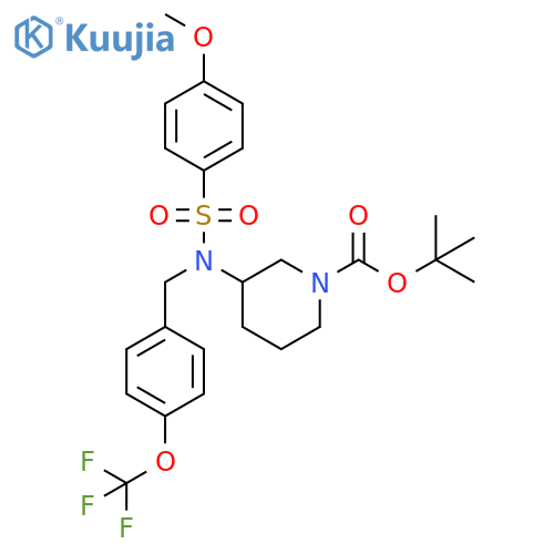 1-Piperidinecarboxylic acid,3-[[(4-methoxyphenyl)sulfonyl][[4-(trifluoromethoxy)phenyl]methyl]amino]-, 1,1-dimethylethyl ester structure