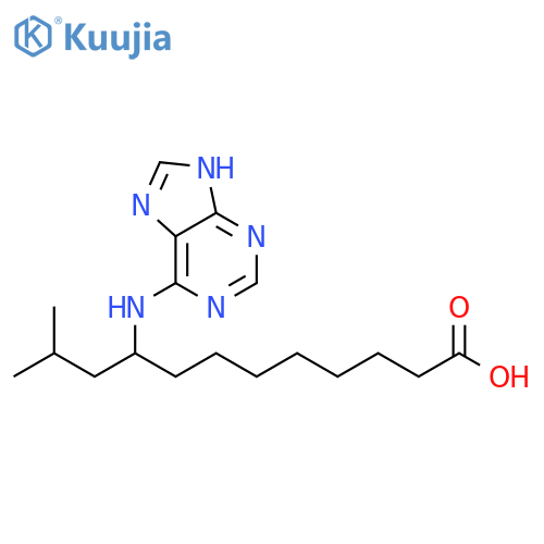 Dodecanoic acid, 11-methyl-9-(1H-purin-6-ylamino)- structure