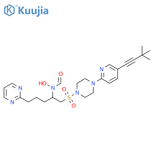 Piperazine,1-[5-(3,3-dimethyl-1-butynyl)-2-pyridinyl]-4-[[2-(formylhydroxyamino)-5-(2-pyrimidinyl)pentyl]sulfonyl]- structure