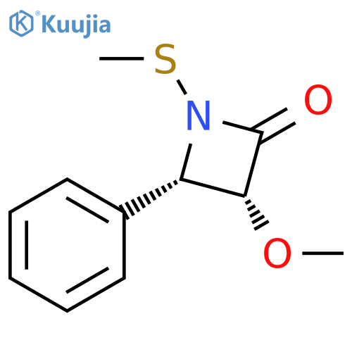 2-Azetidinone, 3-methoxy-1-(methylthio)-4-phenyl-, (3R,4S)- structure
