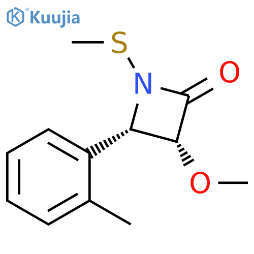 2-Azetidinone, 3-methoxy-4-(2-methylphenyl)-1-(methylthio)-, (3R,4S)- structure