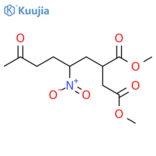 Butanedioic acid, (2-nitro-5-oxohexyl)-, dimethyl ester structure