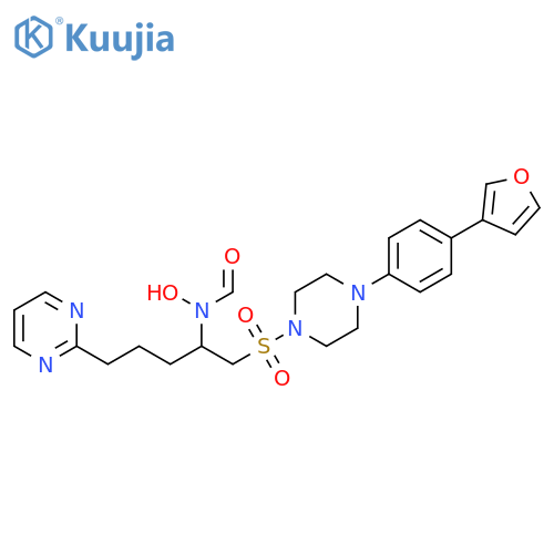 Piperazine,1-[[2-(formylhydroxyamino)-5-(2-pyrimidinyl)pentyl]sulfonyl]-4-[4-(3-furanyl)phenyl]- structure