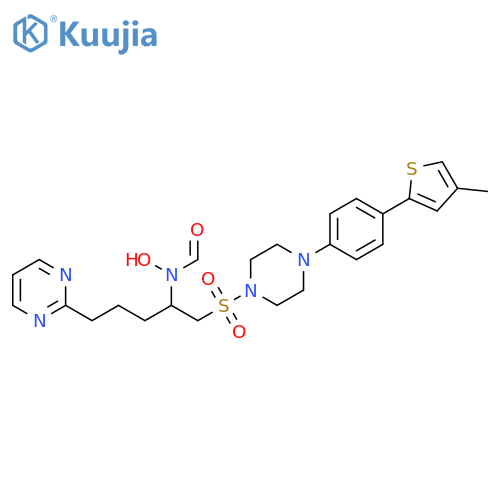 Piperazine,1-[[2-(formylhydroxyamino)-5-(2-pyrimidinyl)pentyl]sulfonyl]-4-[4-(4-methyl-2-thienyl)phenyl]- structure