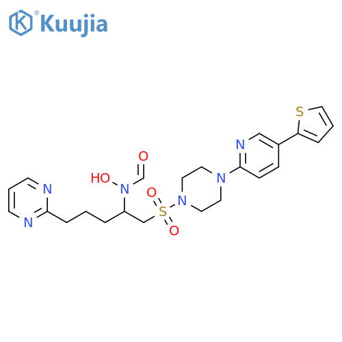 Piperazine,1-[[2-(formylhydroxyamino)-5-(2-pyrimidinyl)pentyl]sulfonyl]-4-[5-(2-thienyl)-2-pyridinyl]- structure