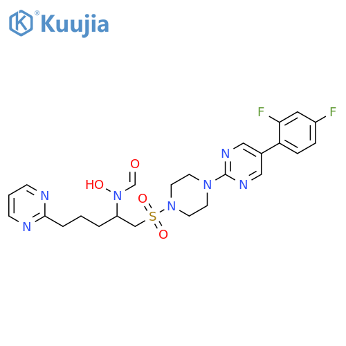 Piperazine,1-[5-(2,4-difluorophenyl)-2-pyrimidinyl]-4-[[2-(formylhydroxyamino)-5-(2-pyrimidinyl)pentyl]sulfonyl]- structure
