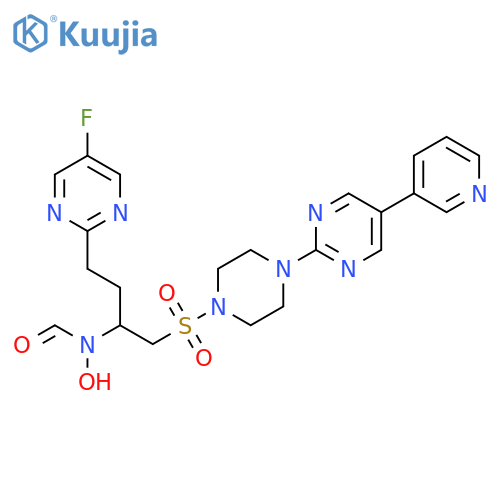 Piperazine,1-[[4-(5-fluoro-2-pyrimidinyl)-2-(formylhydroxyamino)butyl]sulfonyl]-4-[5-(3-pyridinyl)-2-pyrimidinyl]- structure