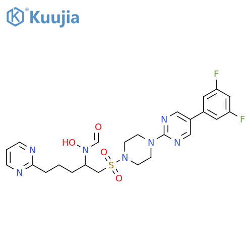 Piperazine,1-[5-(3,5-difluorophenyl)-2-pyrimidinyl]-4-[[2-(formylhydroxyamino)-5-(2-pyrimidinyl)pentyl]sulfonyl]- structure