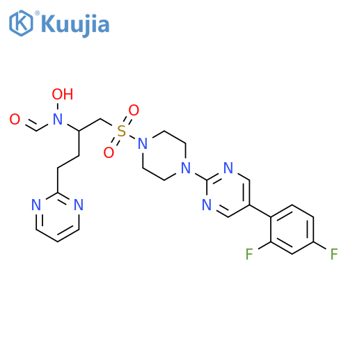 Piperazine,1-[5-(2,4-difluorophenyl)-2-pyrimidinyl]-4-[[2-(formylhydroxyamino)-4-(2-pyrimidinyl)butyl]sulfonyl]- structure