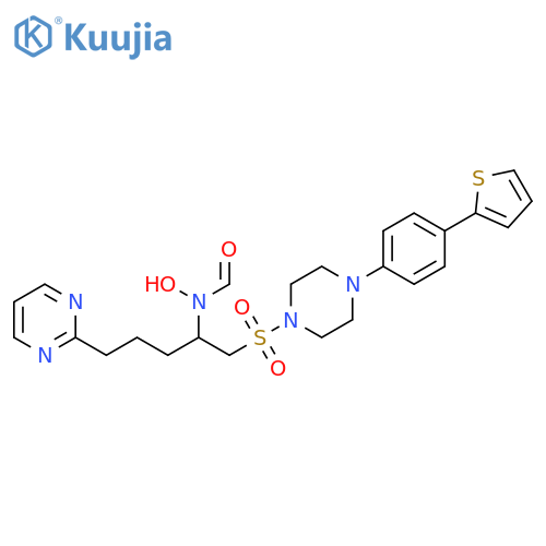Piperazine,1-[[2-(formylhydroxyamino)-5-(2-pyrimidinyl)pentyl]sulfonyl]-4-[4-(2-thienyl)phenyl]- structure