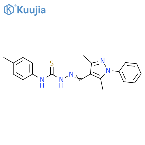 Hydrazinecarbothioamide,2-[(3,5-dimethyl-1-phenyl-1H-pyrazol-4-yl)methylene]-N-(4-methylphenyl)- structure