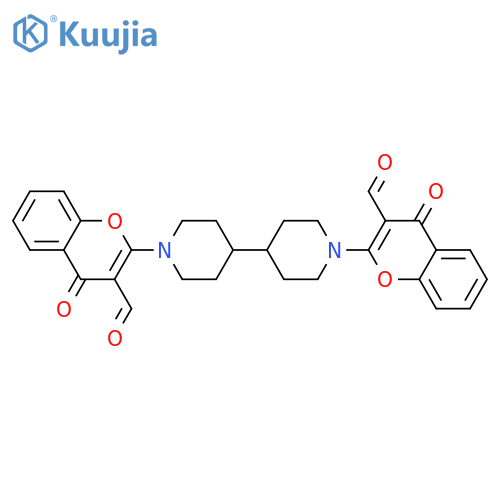 4H-1-Benzopyran-3-carboxaldehyde,2,2'-[4,4'-bipiperidine]-1,1'-diylbis[4-oxo- structure