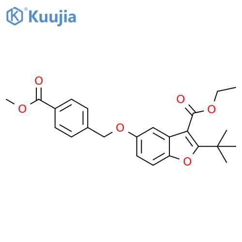 ethyl 2-tert-butyl-5-{4-(methoxycarbonyl)phenylmethoxy}-1-benzofuran-3-carboxylate structure