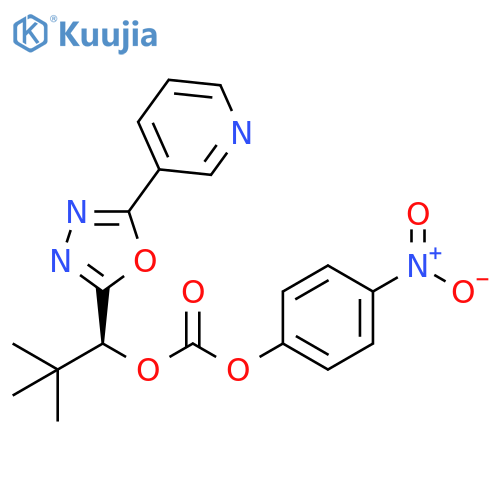 Carbonic acid,(1S)-2,2-dimethyl-1-[5-(3-pyridinyl)-1,3,4-oxadiazol-2-yl]propyl4-nitrophenyl ester structure