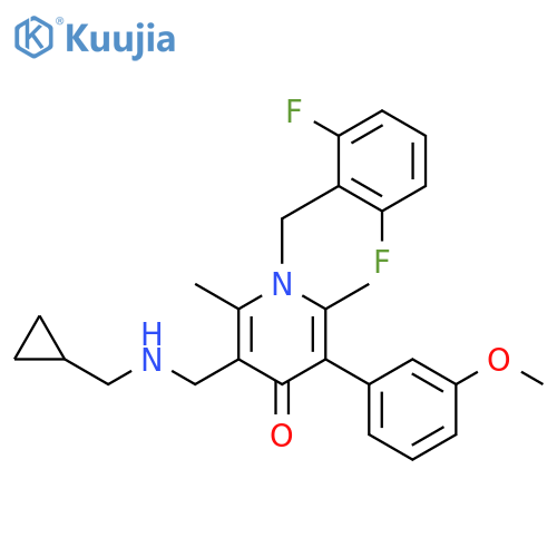 4(1H)-Pyridinone,3-[[(cyclopropylmethyl)amino]methyl]-1-[(2,6-difluorophenyl)methyl]-5-(3-methoxyphenyl)-2,6-dimethyl- structure