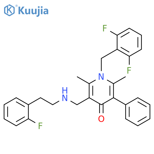 4(1H)-Pyridinone,1-[(2,6-difluorophenyl)methyl]-3-[[[2-(2-fluorophenyl)ethyl]amino]methyl]-2,6-dimethyl-5-phenyl- structure