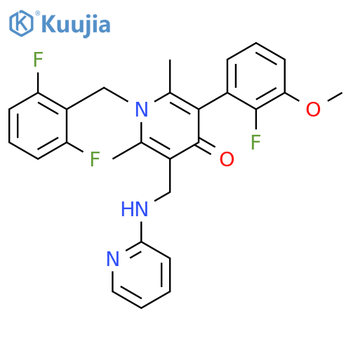 4(1H)-Pyridinone,1-[(2,6-difluorophenyl)methyl]-3-(2-fluoro-3-methoxyphenyl)-2,6-dimethyl-5-[(2-pyridinylamino)methyl]- structure
