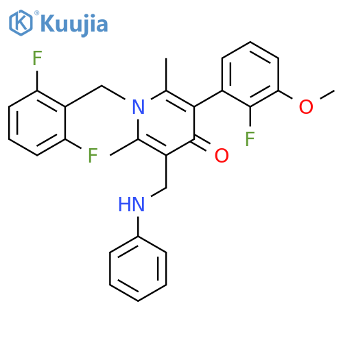 4(1H)-Pyridinone,1-[(2,6-difluorophenyl)methyl]-3-(2-fluoro-3-methoxyphenyl)-2,6-dimethyl-5-[(phenylamino)methyl]- structure