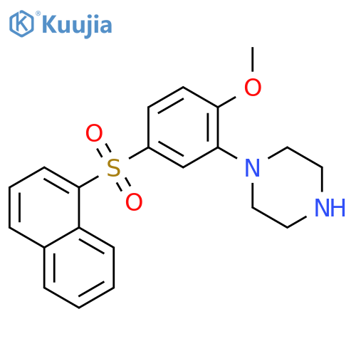 Piperazine, 1-[2-methoxy-5-(1-naphthalenylsulfonyl)phenyl]- structure