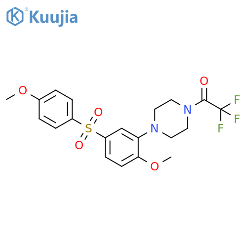 Piperazine,1-[2-methoxy-5-[(4-methoxyphenyl)sulfonyl]phenyl]-4-(trifluoroacetyl)- structure