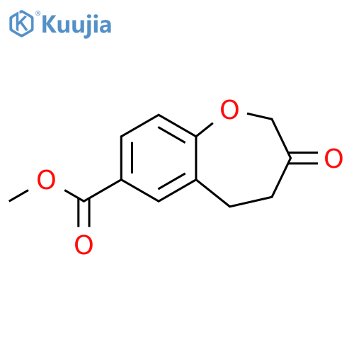 1-Benzoxepin-7-carboxylic acid, 2,3,4,5-tetrahydro-3-oxo-, methyl ester structure
