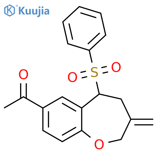 Ethanone,1-[2,3,4,5-tetrahydro-3-methylene-5-(phenylsulfonyl)-1-benzoxepin-7-yl]- structure