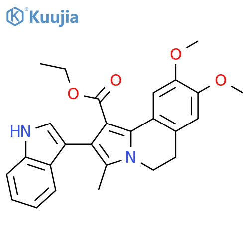 Pyrrolo[2,1-a]isoquinoline-1-carboxylic acid,5,6-dihydro-2-(1H-indol-3-yl)-8,9-dimethoxy-3-methyl-, ethyl ester structure