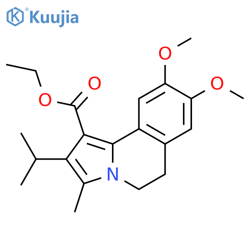 Pyrrolo[2,1-a]isoquinoline-1-carboxylic acid,5,6-dihydro-8,9-dimethoxy-3-methyl-2-(1-methylethyl)-, ethyl ester structure