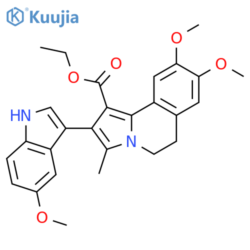 Pyrrolo[2,1-a]isoquinoline-1-carboxylic acid,5,6-dihydro-8,9-dimethoxy-2-(5-methoxy-1H-indol-3-yl)-3-methyl-, ethylester structure