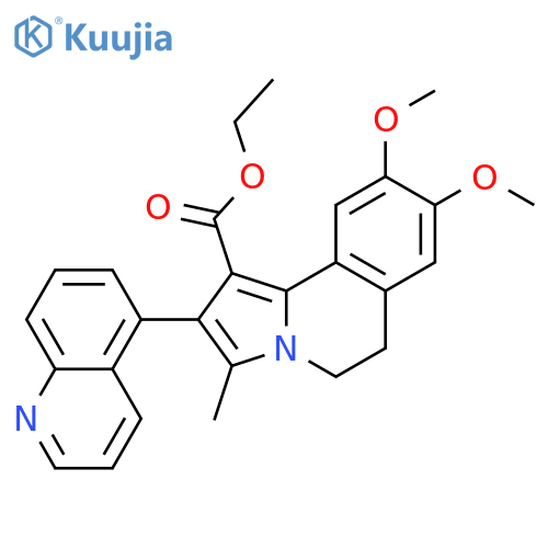 Pyrrolo[2,1-a]isoquinoline-1-carboxylic acid,5,6-dihydro-8,9-dimethoxy-3-methyl-2-(5-quinolinyl)-, ethyl ester structure