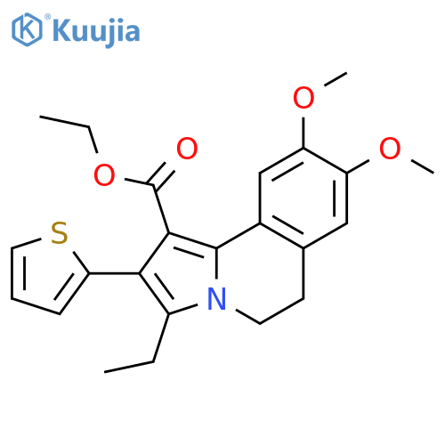 Pyrrolo[2,1-a]isoquinoline-1-carboxylic acid,3-ethyl-5,6-dihydro-8,9-dimethoxy-2-(2-thienyl)-, ethyl ester structure