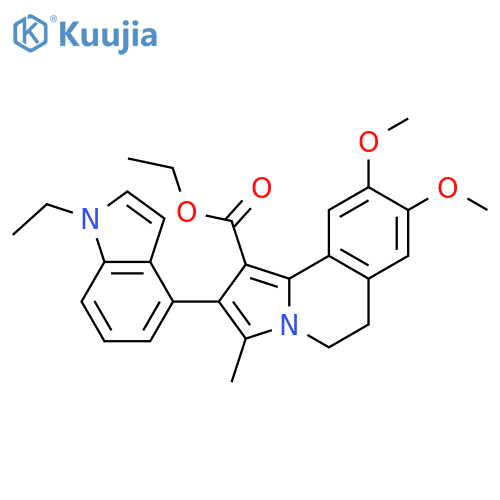 Pyrrolo[2,1-a]isoquinoline-1-carboxylic acid,2-(1-ethyl-1H-indol-4-yl)-5,6-dihydro-8,9-dimethoxy-3-methyl-, ethylester structure
