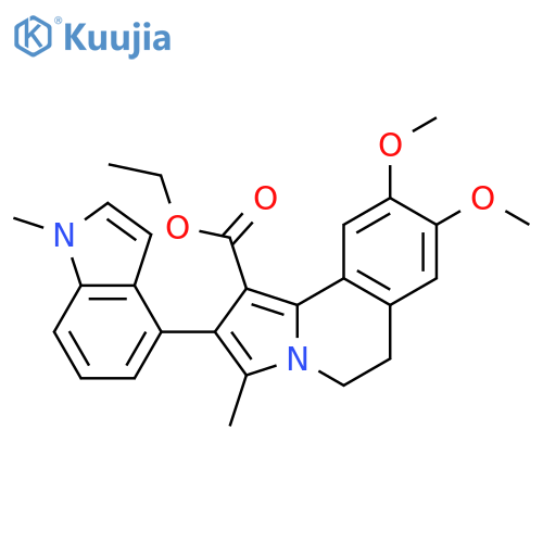 Pyrrolo[2,1-a]isoquinoline-1-carboxylic acid,5,6-dihydro-8,9-dimethoxy-3-methyl-2-(1-methyl-1H-indol-4-yl)-, ethylester structure