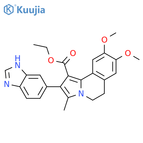 Pyrrolo[2,1-a]isoquinoline-1-carboxylic acid,2-(1H-benzimidazol-5-yl)-5,6-dihydro-8,9-dimethoxy-3-methyl-, ethylester structure