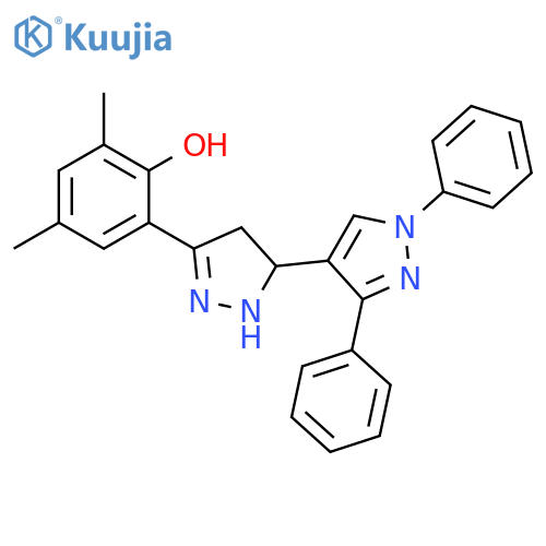 Phenol,2-(4',5'-dihydro-1,3-diphenyl[4,5'-bi-1H-pyrazol]-3'-yl)-4,6-dimethyl- structure