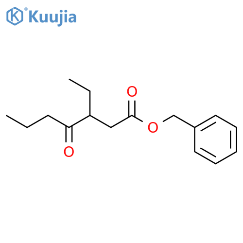 Heptanoic acid, 2-ethyl-4-oxo-, phenylmethyl ester structure