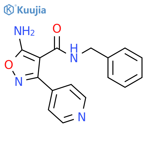 4-Isoxazolecarboxamide, 5-amino-N-(phenylmethyl)-3-(4-pyridinyl)- structure