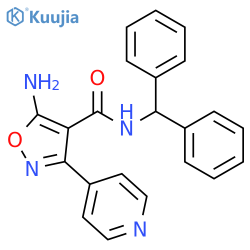 4-Isoxazolecarboxamide, 5-amino-N-(diphenylmethyl)-3-(4-pyridinyl)- structure