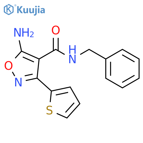 4-Isoxazolecarboxamide, 5-amino-N-(phenylmethyl)-3-(2-thienyl)- structure