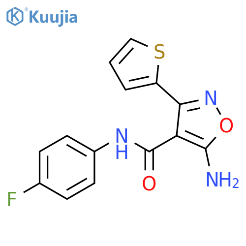 4-Isoxazolecarboxamide, 5-amino-N-(4-fluorophenyl)-3-(2-thienyl)- structure